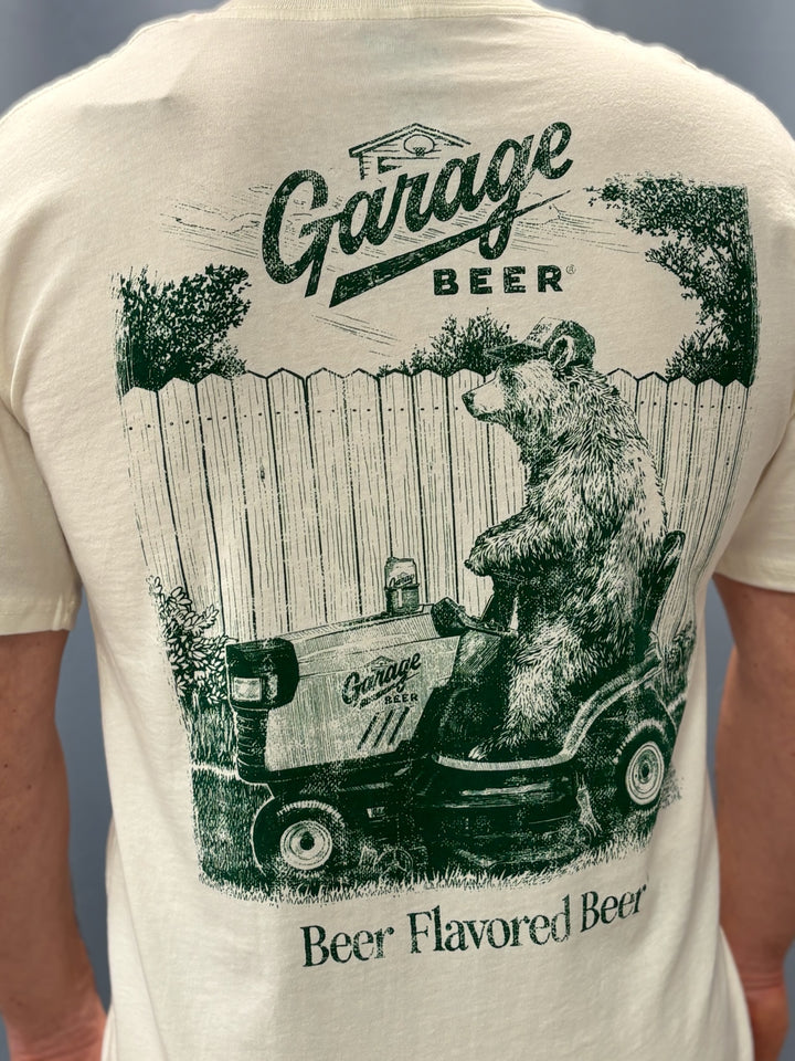 T-shirt with a bear driving a tractor and &