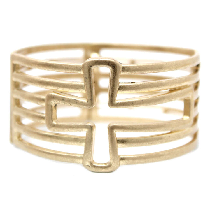 Cross Stretch Bracelet Gold