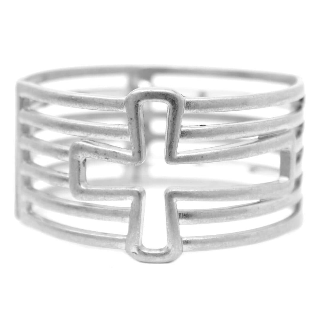 Cross Stretch Bracelet Silver
