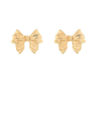 Texture Casting Bow Earrings gold
