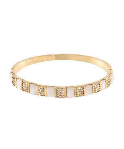 MOP Pave Bangle Bracelet