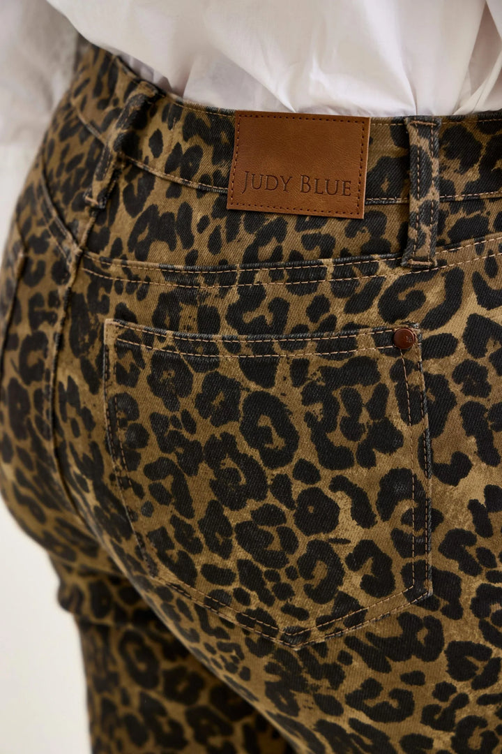 Judy Blue High Waist Leopard Print Bootcut Jean