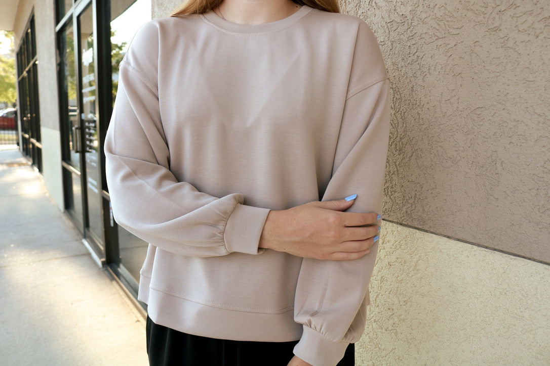Mary Square Cora Top-Mink