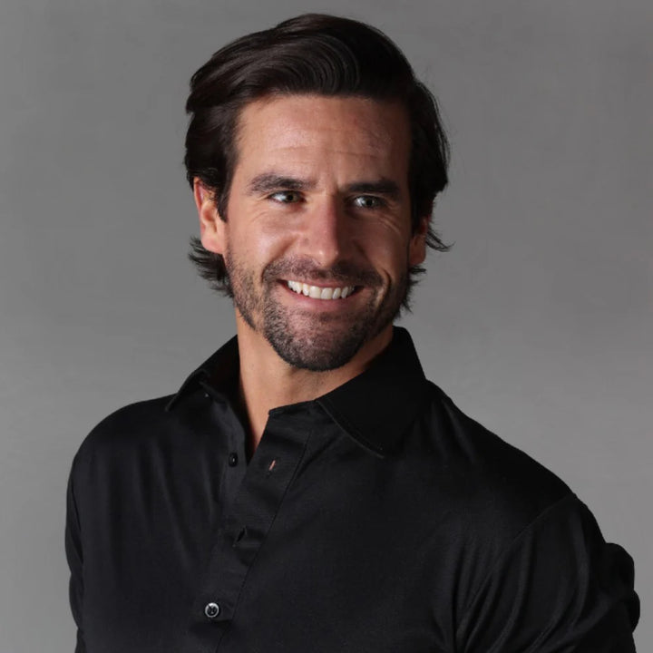 Collars &amp; Co. Semi-Spread Collar Polo Black