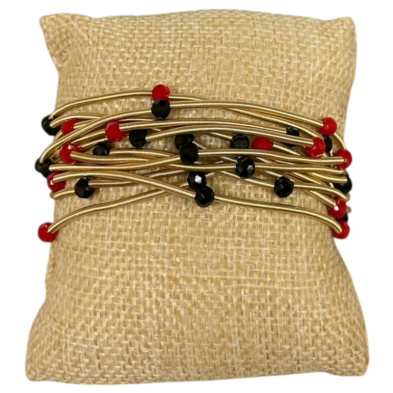BLACK & RED GUITAR STRING BRACELET