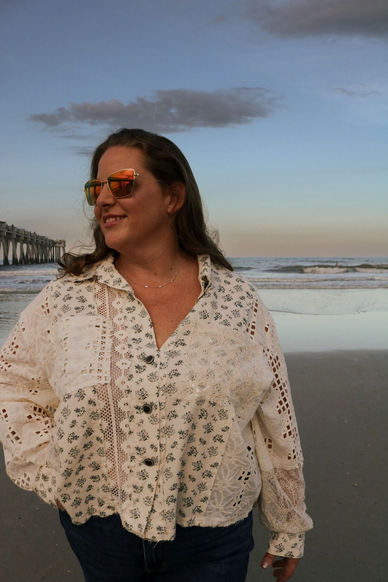 Cambria Crochet Balloon Sleeve Shirt