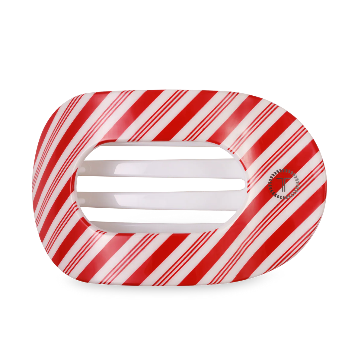 Candy Cane Crush Large Flat Round Hair Clip&nbsp;