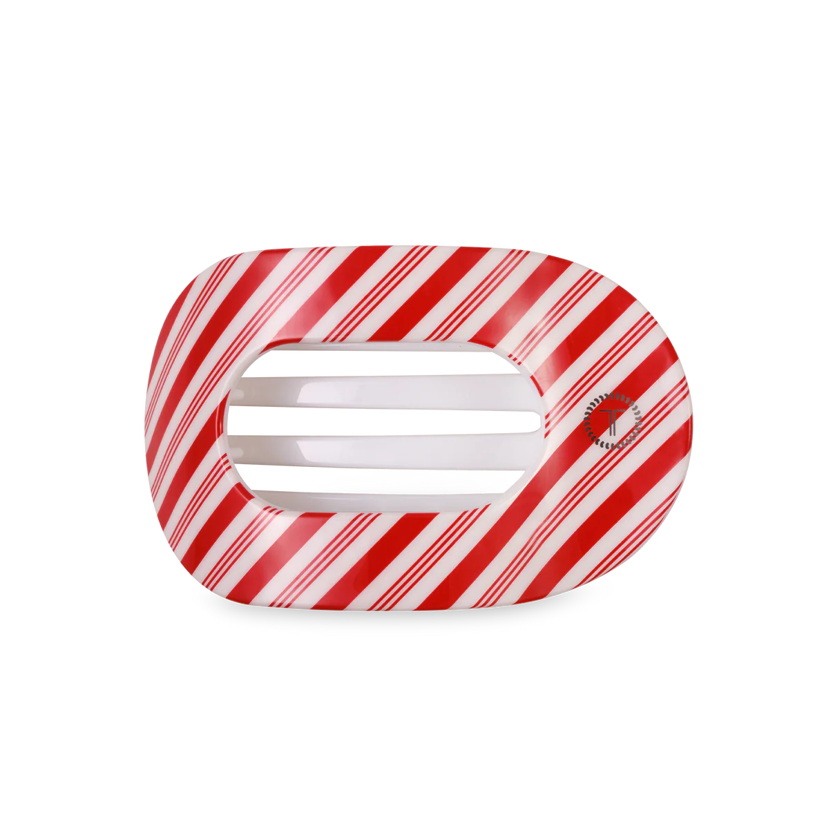 Candy Cane Crush Medium Flat Round Hair Clip
