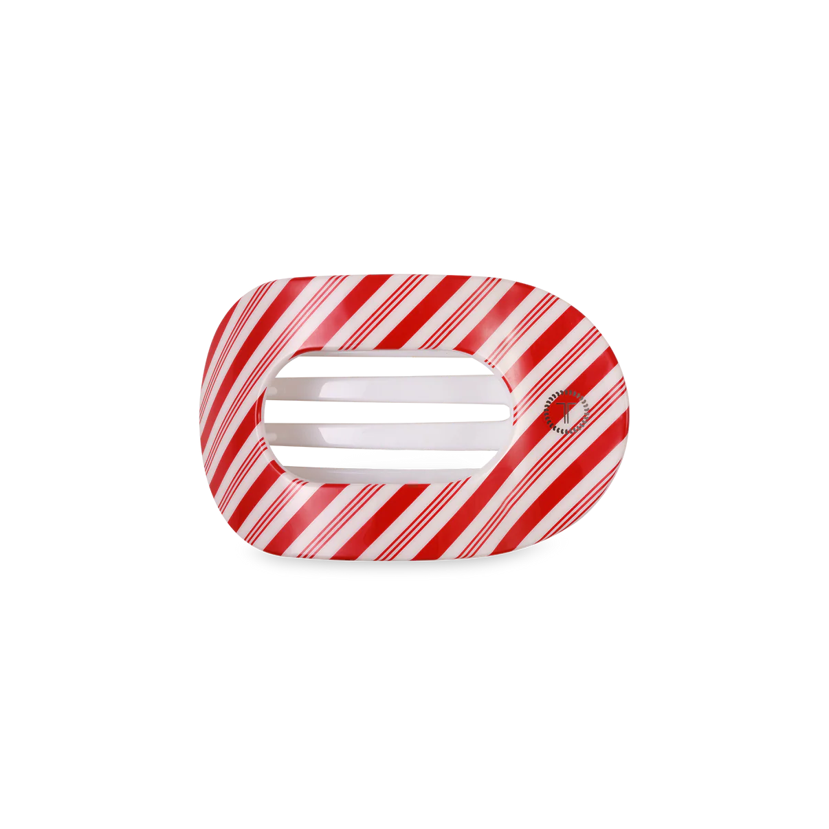 Candy Cane Crush Small Flat Round Hair Clip
