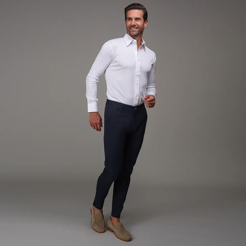 CEO Chino Classic Pocket Cotton Stretch Pants- Navy