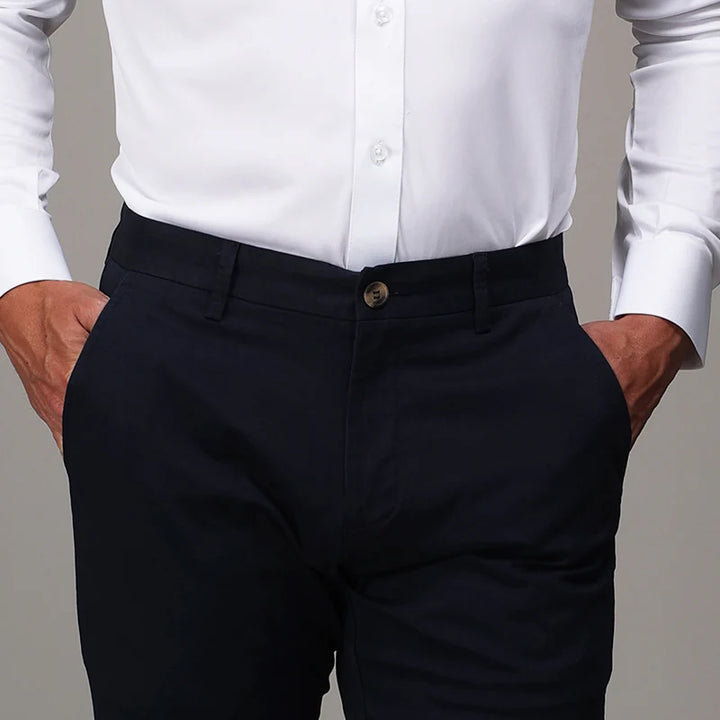 CEO Chino Classic Pocket Cotton Stretch Pants- Navy