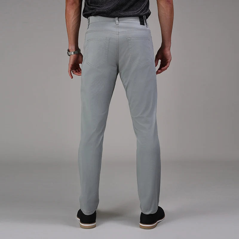 Collars &amp; Co. CEO Chino Five Pocket Cotton Stretch Pants- Grey