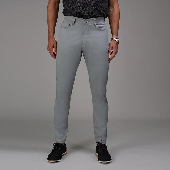 Collars &amp; Co. CEO Chino Five Pocket Cotton Stretch Pants- Grey
