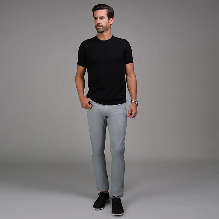 Collars &amp; Co. CEO Chino Five Pocket Cotton Stretch Pants- Grey