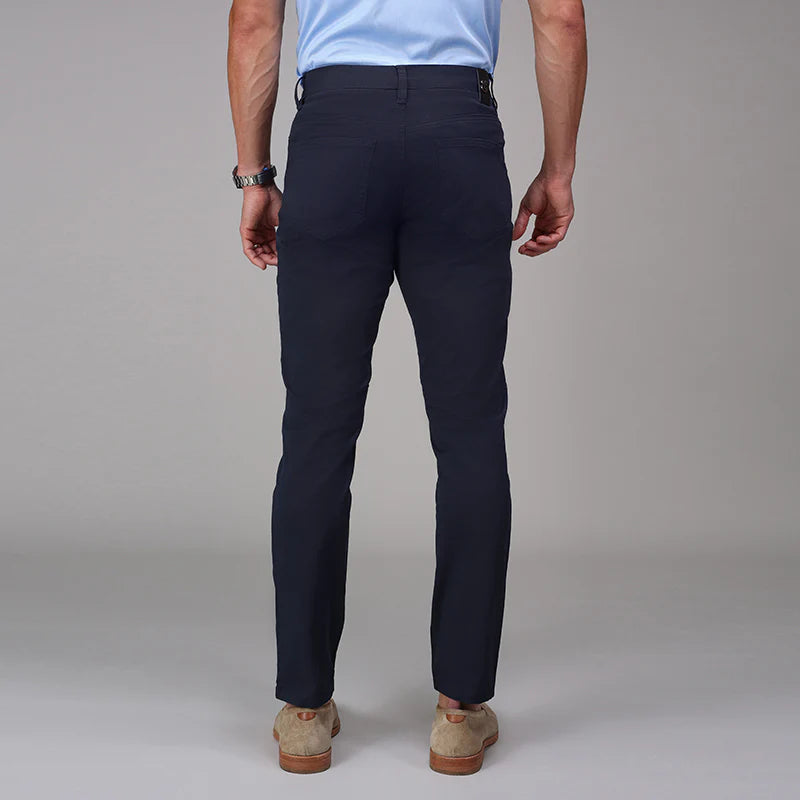 Collars &amp; Co. CEO Chino Five Pocket Cotton Stretch Pants- Navy
