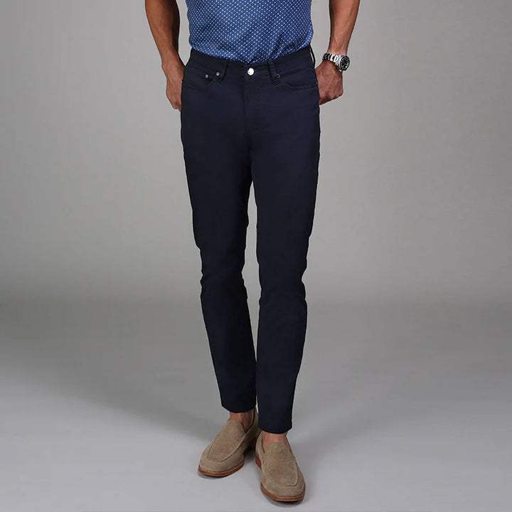 Collars &amp; Co. CEO Chino Five Pocket Cotton Stretch Pants- Navy