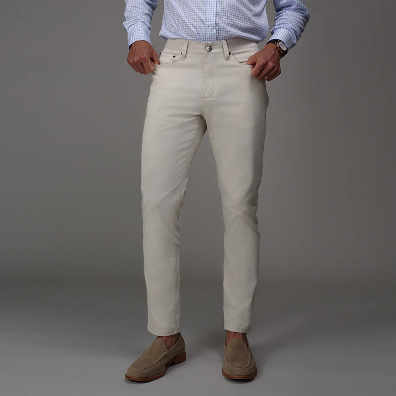 Collars &amp; Co. CEO Chino Five Pocket Cotton Stretch Pants- Stone