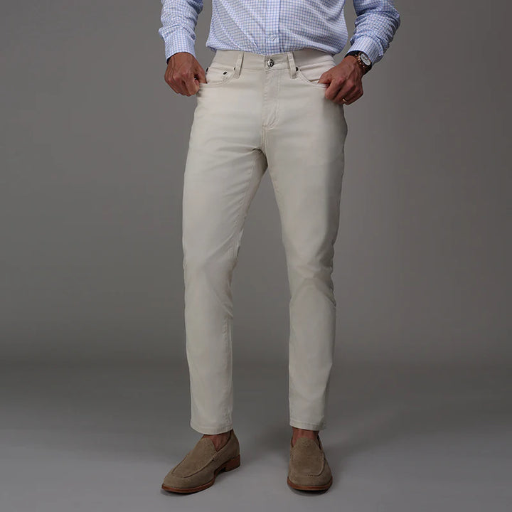 Collars &amp; Co. CEO Chino Five Pocket Cotton Stretch Pants- Stone