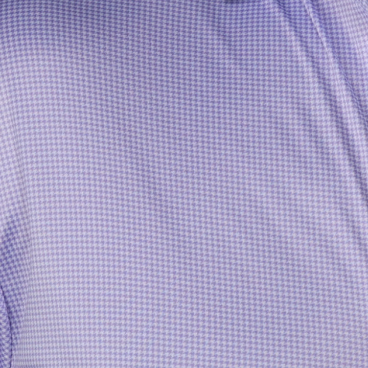 Semi-Spread Collar-Lavender Houndstooth Button-Up