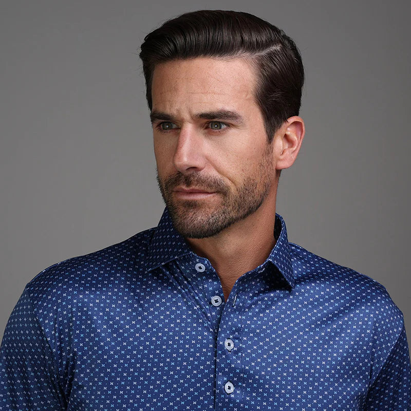 Collars &amp; Co. Semi-Spread Collar Polo Los Cabos Blue Star