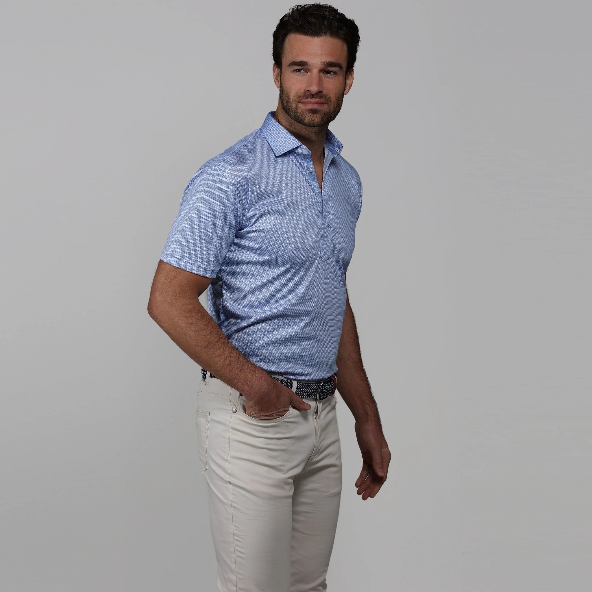 light blue shortsleeve polo