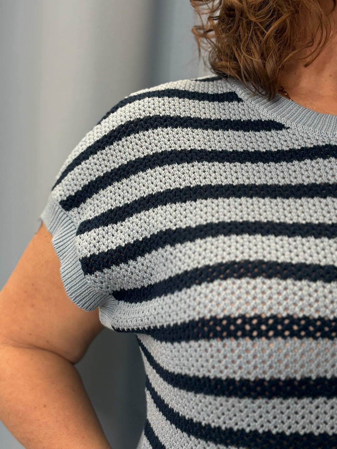 Flag and Anthem Ashley Stripe Sweater Tee Blue
