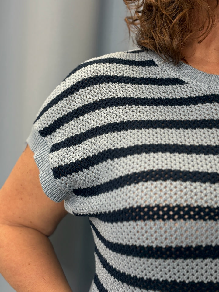 Flag and Anthem Ashley Stripe Sweater Tee Blue