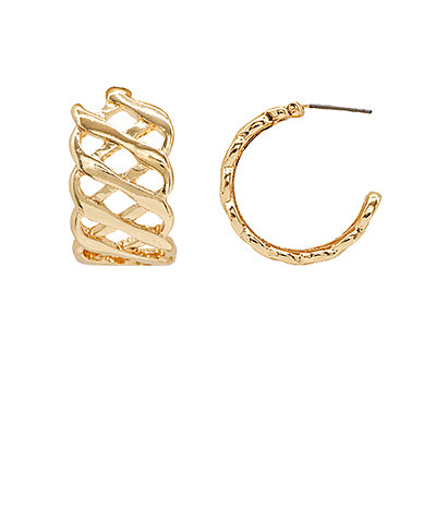 Zigzag Pattern Metal Hoops