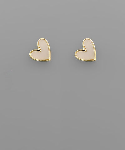 Acrylic Sideway Heart Studs