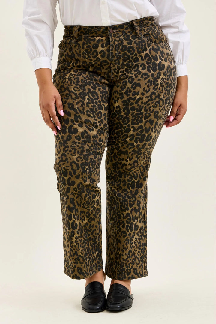 Judy Blue High Waist Leopard Print Bootcut Jean