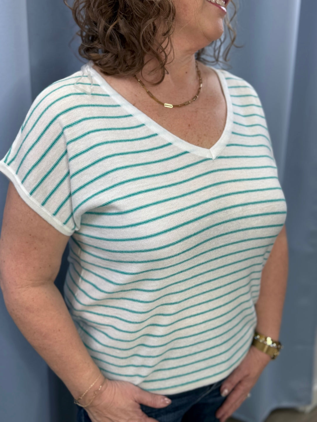 V-Neck Short Sleeve Top
