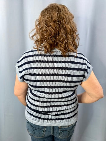 Flag and Anthem Ashley Stripe Sweater Tee Blue
