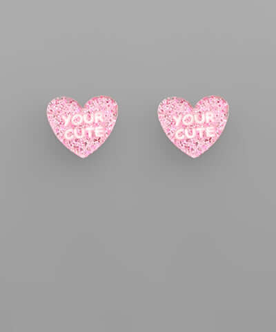 Conversation Heart Studs Your Cute