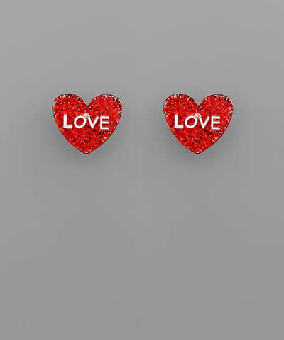 Conversation Heart Studs Love