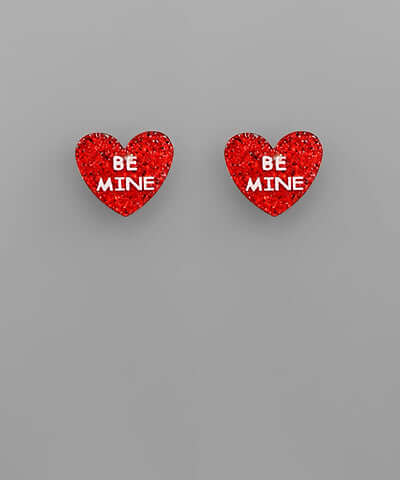 Conversation Heart Studs Be Mine