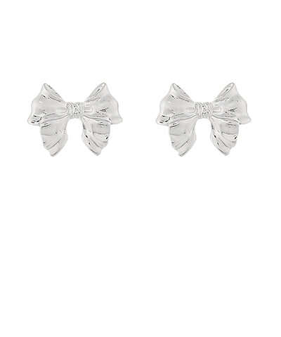 Texture Casting Bow Earrings silver