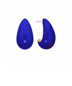 blue puffy teardrop earrings 