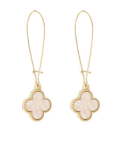 MOP Clover Wire Earring