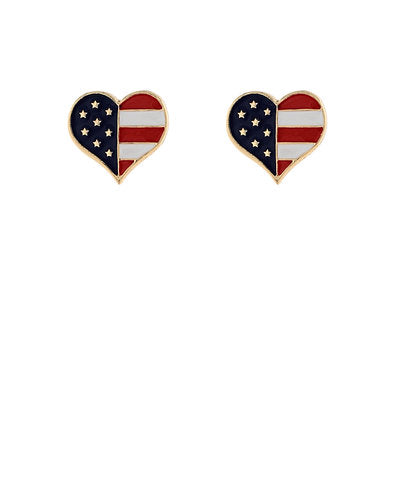 USA Flag Heart Earrings