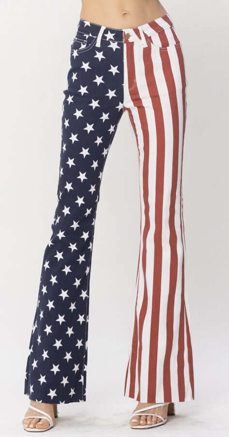 Judy Blue Merica' Flag High Waist Flare