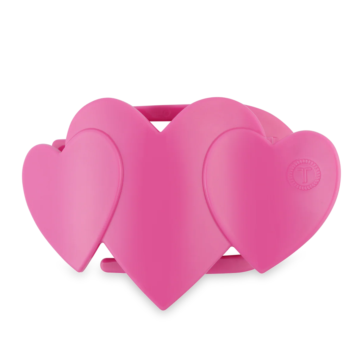 Teleties Pink Heart Large Flat Clip