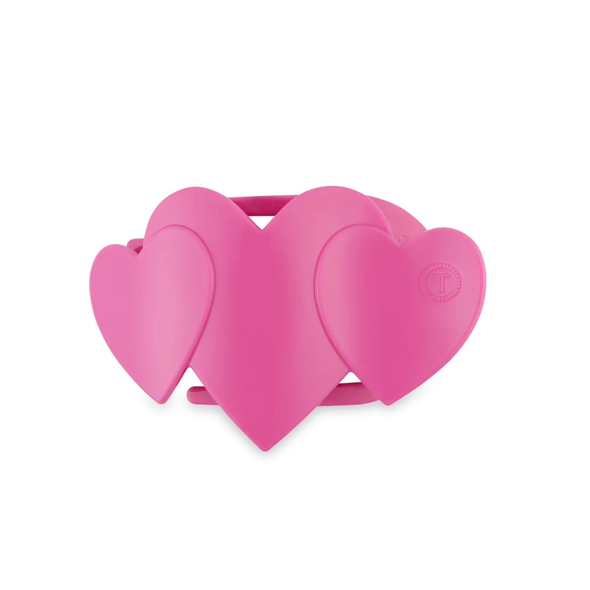 Teleties Pink Heart Small Flat Clip