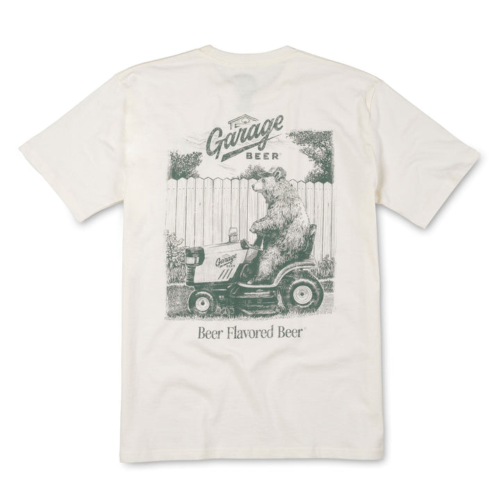 White t-shirt with graphic design and text on a white background