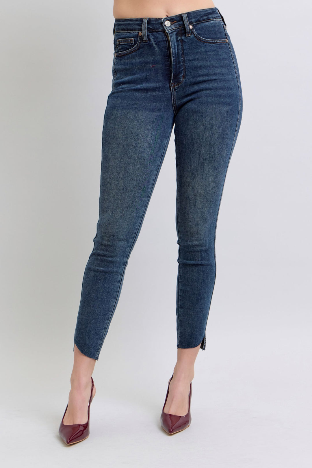 Judy Blue “Tori” High Rise Tummy Control Step Hem Skinny Jean