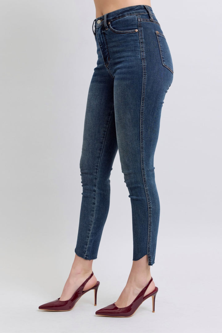 Judy Blue “Tori” High Rise Tummy Control Step Hem Skinny Jean