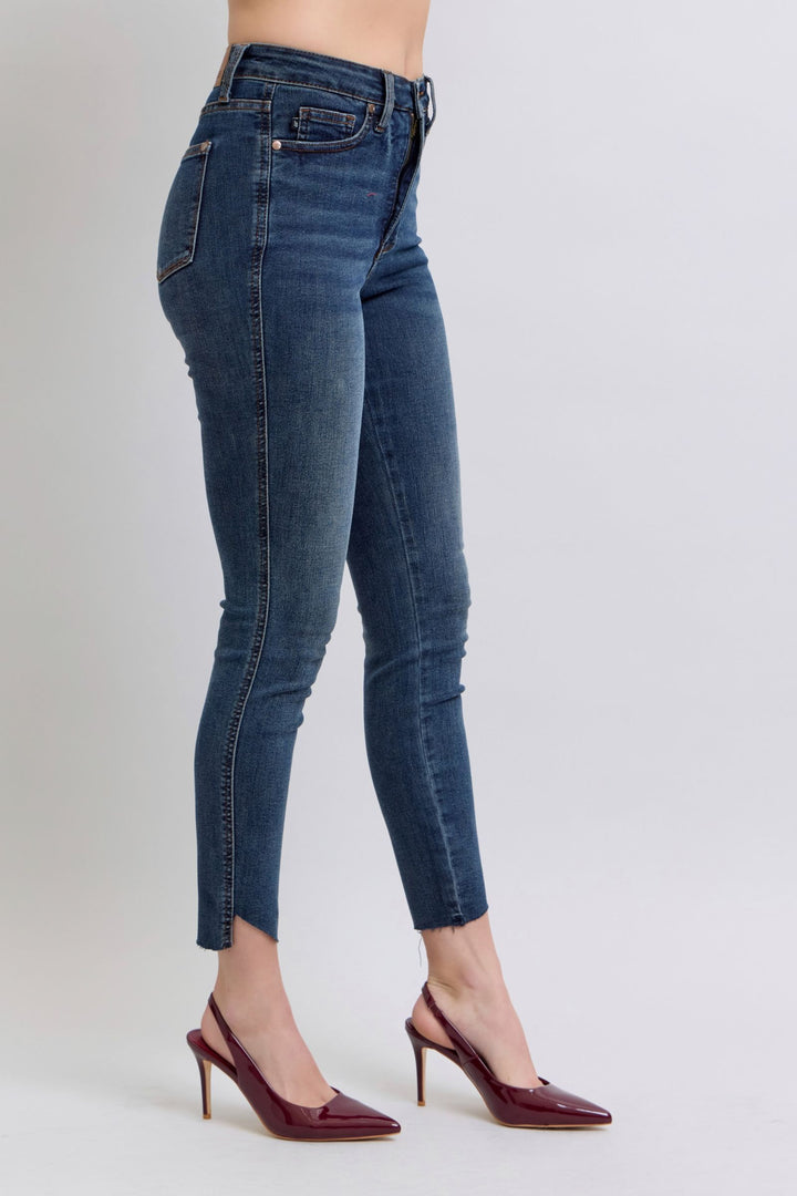 Judy Blue “Tori” High Rise Tummy Control Step Hem Skinny Jean