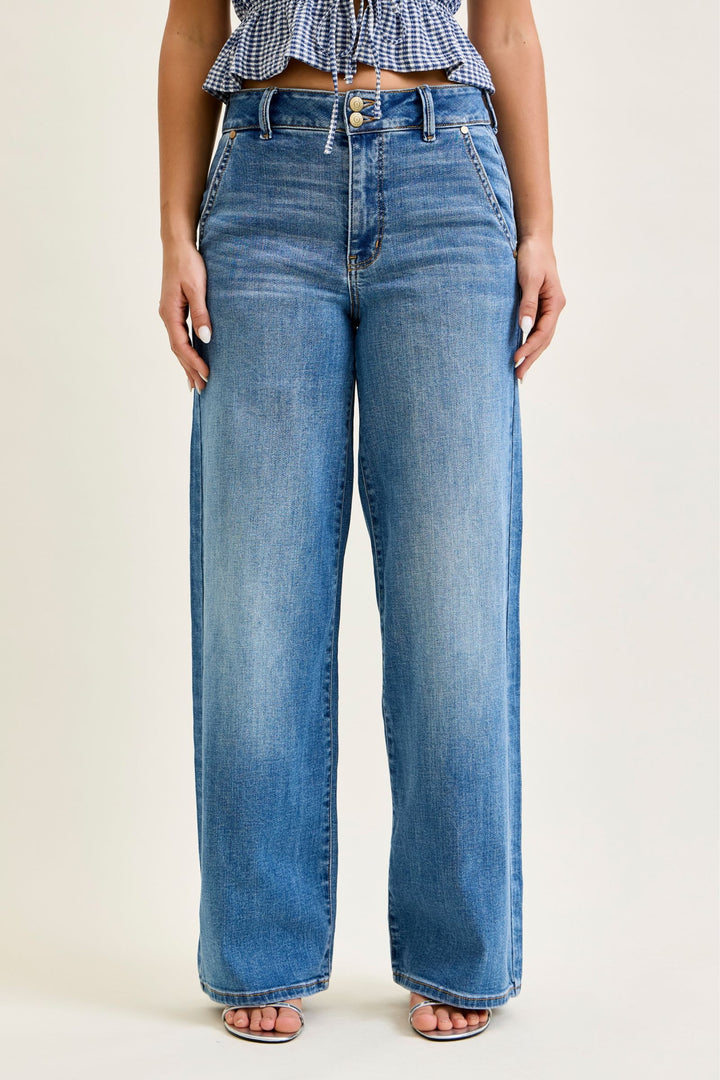 Judy Blue "Rosey" High Waist Column Jean Short Inseam