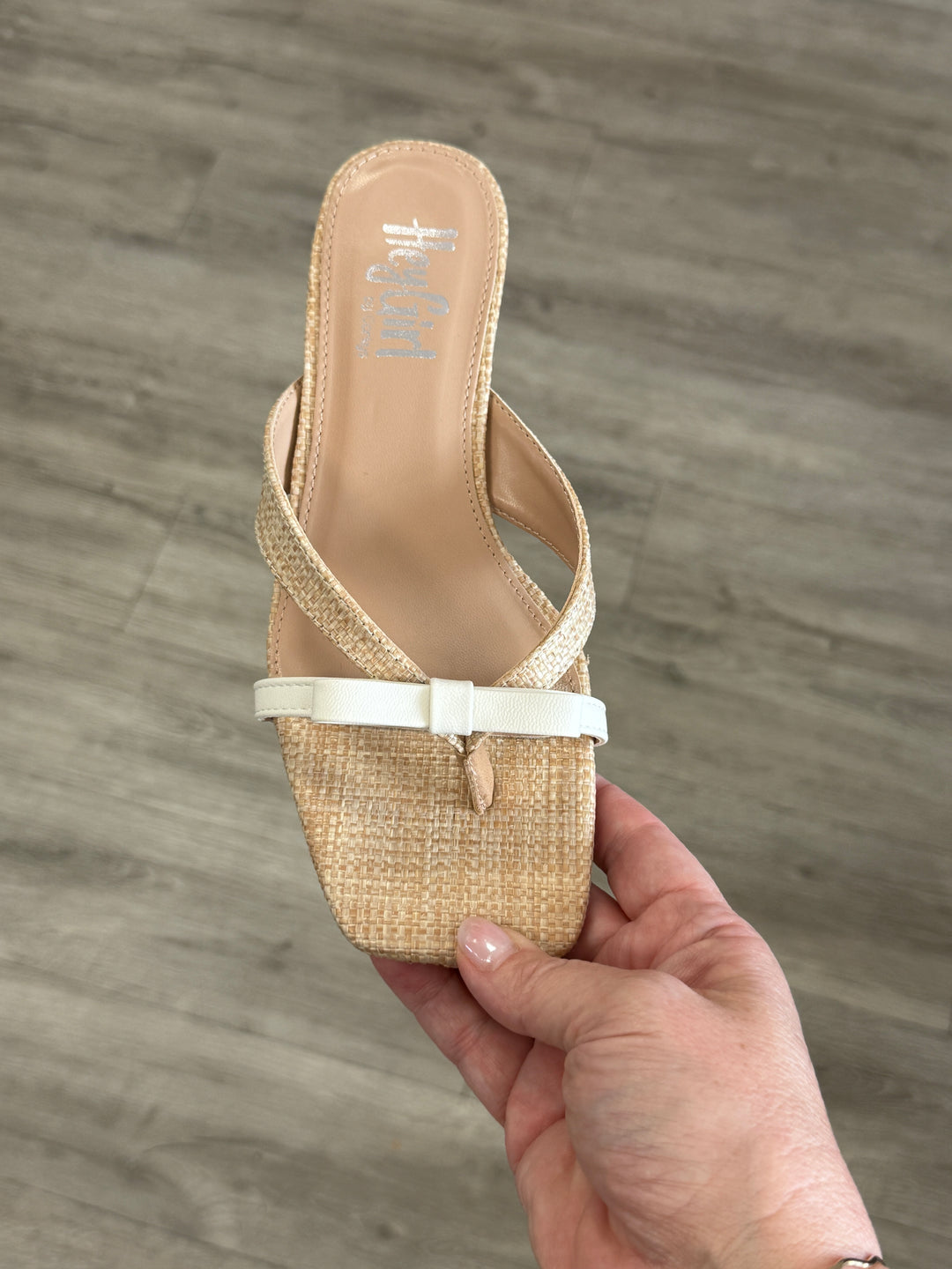 Corkys "Dainty" Heel Raffia Ivory