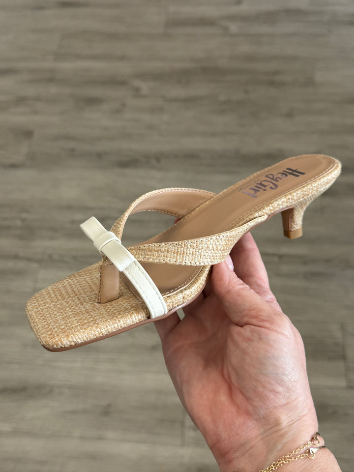 Corkys "Dainty" Heel Raffia Ivory