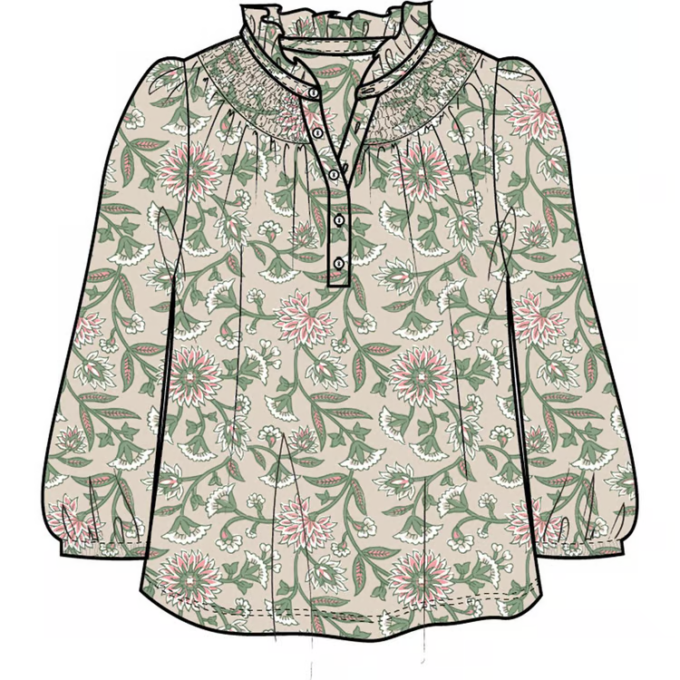 Mary Square “Dawn” Thistle Vines Top